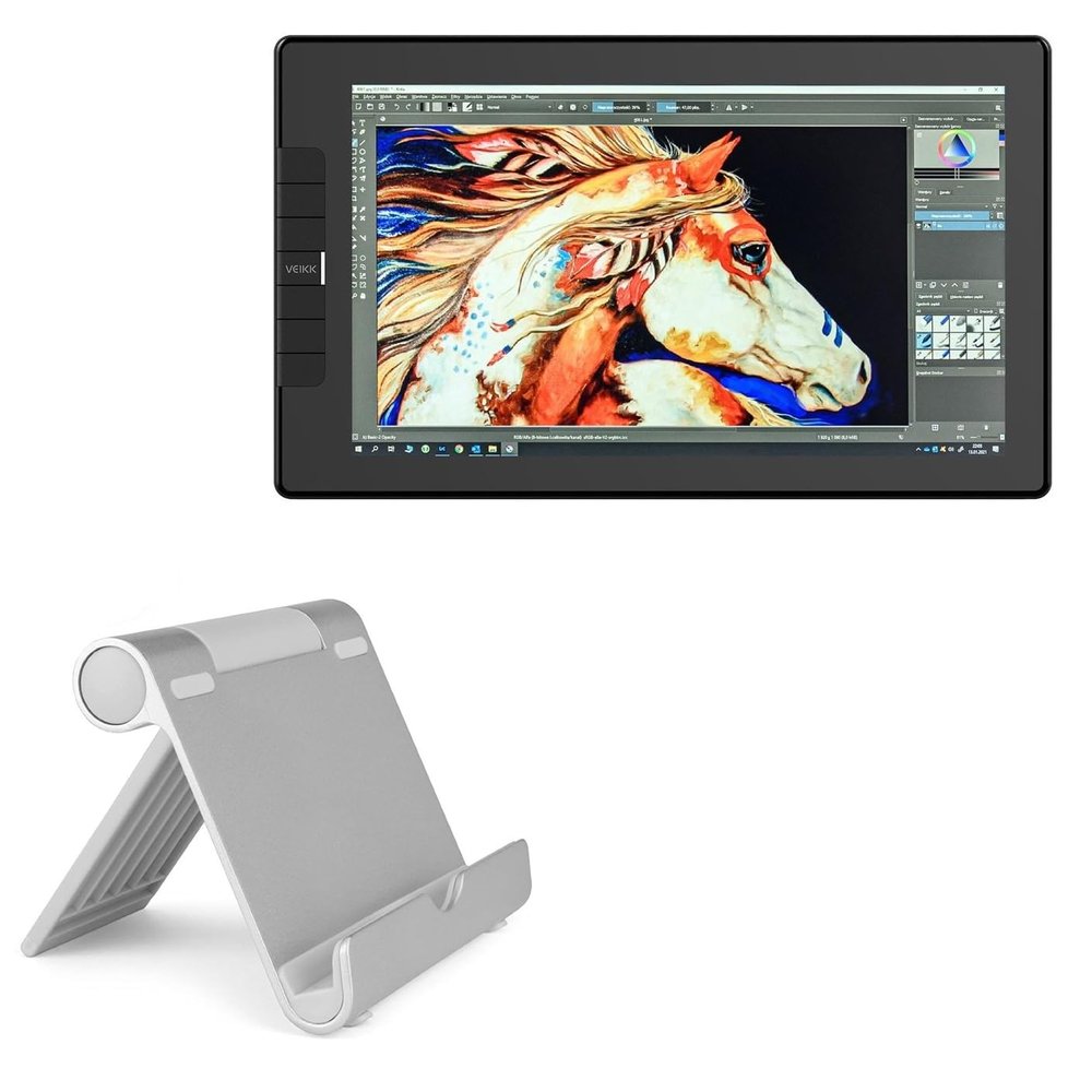 BoxWave Stand and Mount Compatible with Veikk VK1200 (21.5 in) - VersaView Aluminum Stand, Portable, Multi Angle Viewing Sturdy