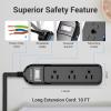 Calionltd IPX6 Outdoor Power Strip Weatherproof,10 FT SJT 16AWG Extension Cord 3 Wide Outlets 1875W Overload Protection, Waterproof Surge Protector for Office,Dorm Room,Patio,Christmas Lights view 3