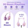 Xmenha Cat Ear Headphones for Kids, Cute Children Girl Wireless Bluetooth Headphones for School, Purple Kindergarten Light up Kawaii Kitty Noise Cancelling Headphones for Kids Teens Child Airplane view 4