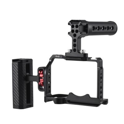 Andoer Camera Video Cage + Top Handle + Side Hand Grip Kit Aluminum Alloy Camera Rig with Cold Shoe Mounts Numerous 1/4 Inch Threads Replacement for Sony ZV-E1 Camera