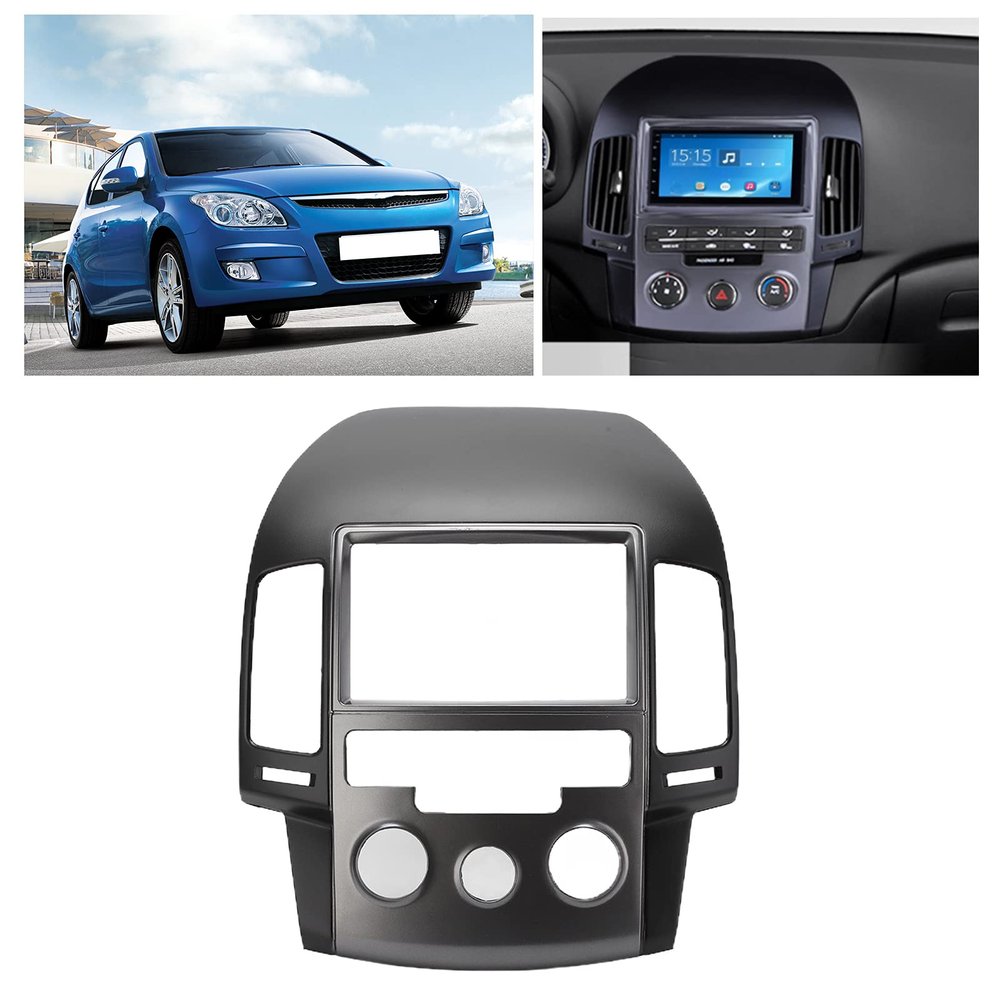 Vomeko I30 2009 Car Panel Frame - 2DIN Audio DVD GPS Panel Frame for Center Control Conversion and Car Dash Panel Replacement, with GPS Panel Mounting Bracket and Stereo Installation Frame
