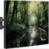 Garnetics Outdoor TV Cover 55 Inch  Waterproof, Weatherproof TV Enclosures with Smart Shield Screen Protectors, Ideal for Outdoor Use, Moving, and Storage - Forest view 1