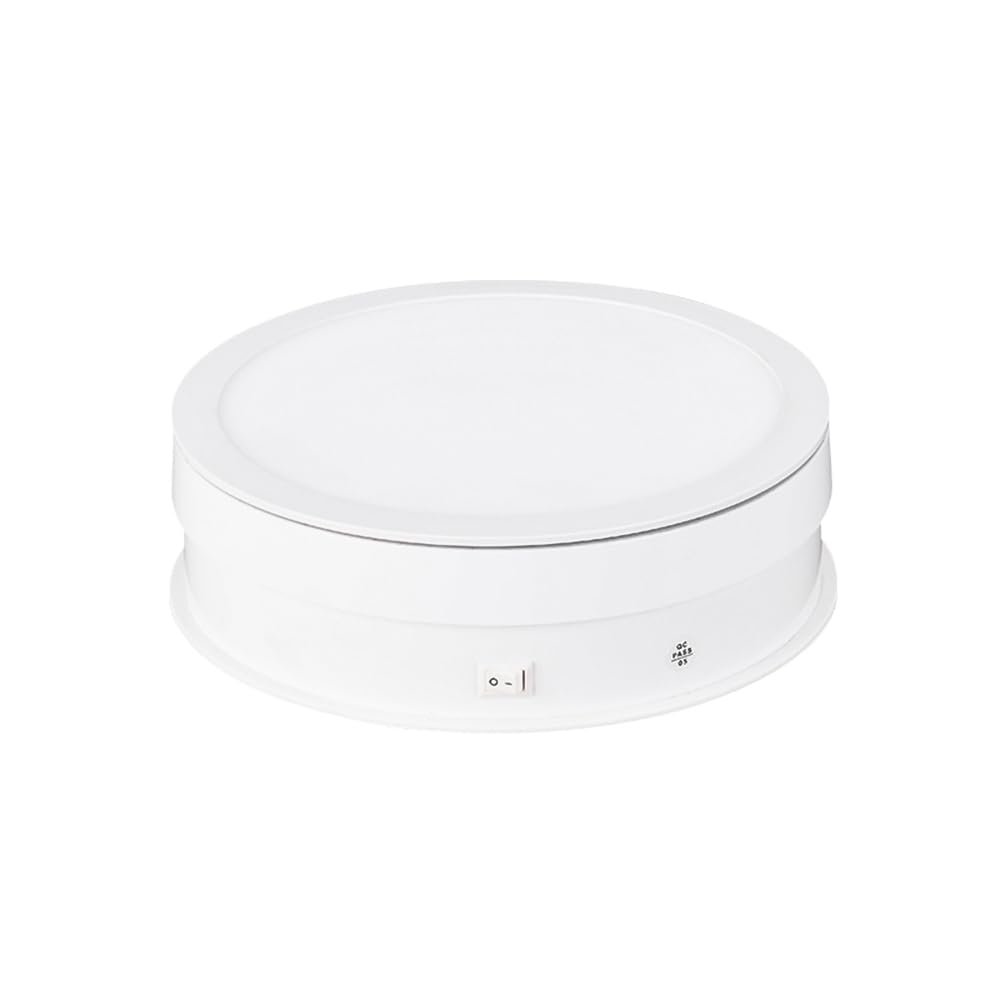 Andoer Electric Swivel Base, 20 CM 360 Rotating Platform Load Capacity 10kg/22 LB Rotating Stand for Photography, Video Recording, Jewelry Presentations, White