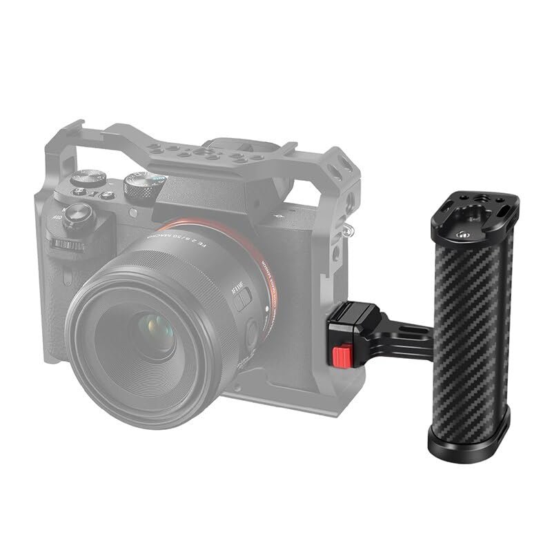 BGNing Camera Cage Side Handle Adjustable Up and Down for DSLR SLR Camera Cage Hand Grip with Cold Shoe 1/4 Arri Locating Hole (1PCS)