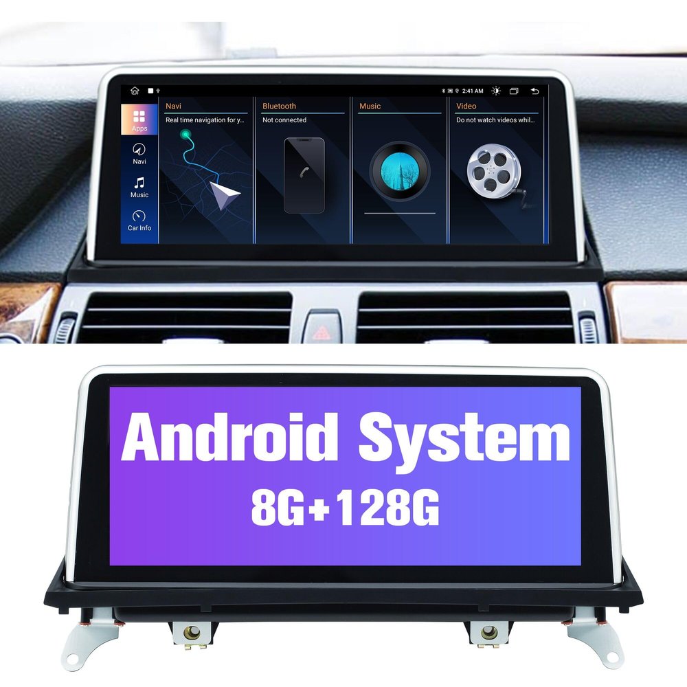 Stereo for E70 E71: 128G Car Stereo with Bluetooth Apple Carplay for BMW E70 E71 CCC 2007-2010, 10.25" Aftermarket Touch Screen Android System Head Unit Car Play Radio with Backup Camera FMAM GPS