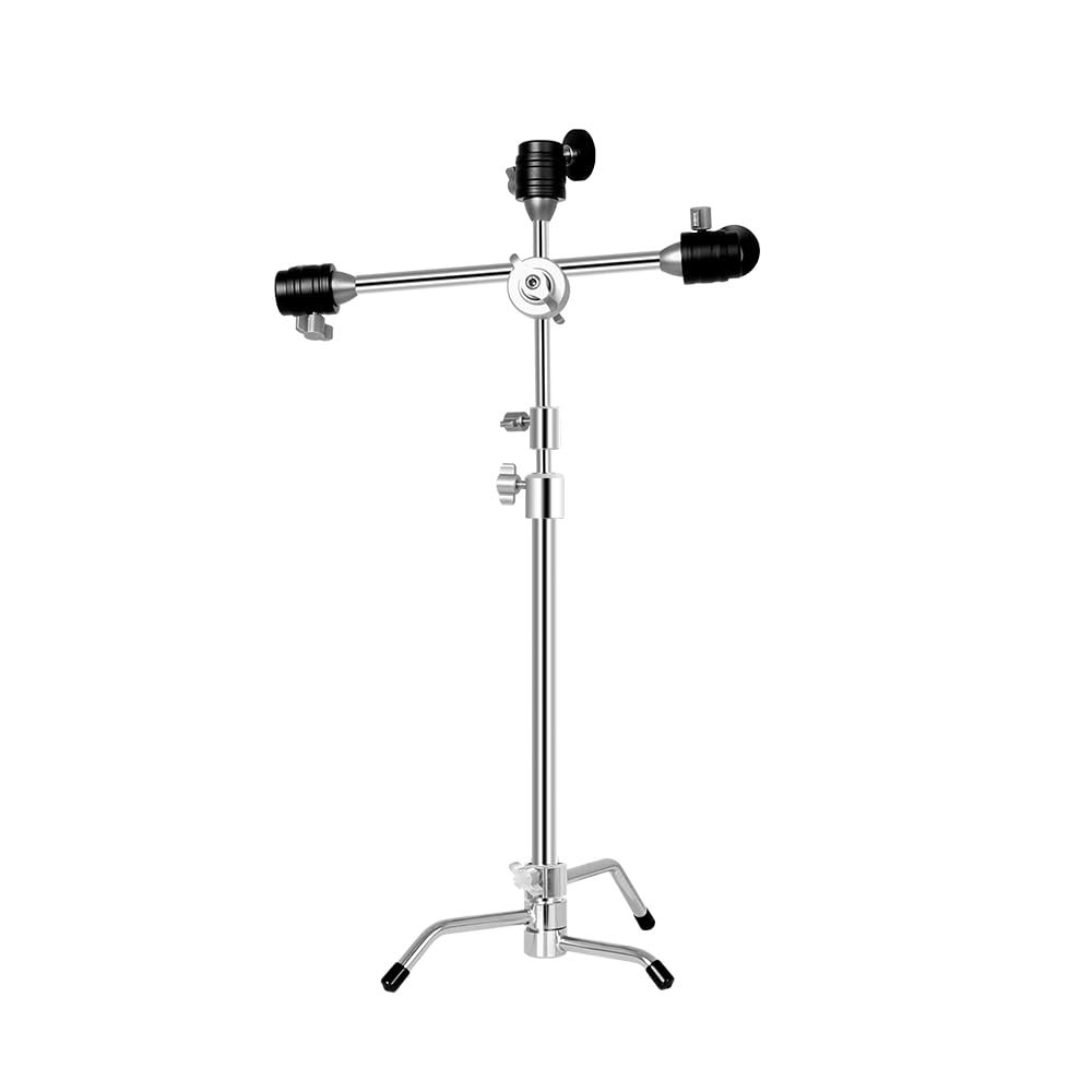 Andoer Mini Light Stand, Adjustable C Mount and Arm with Detachable Cross Bar Desk Tripod for Live Streaming/Video Recording,10kg/22lbs Load Capacity