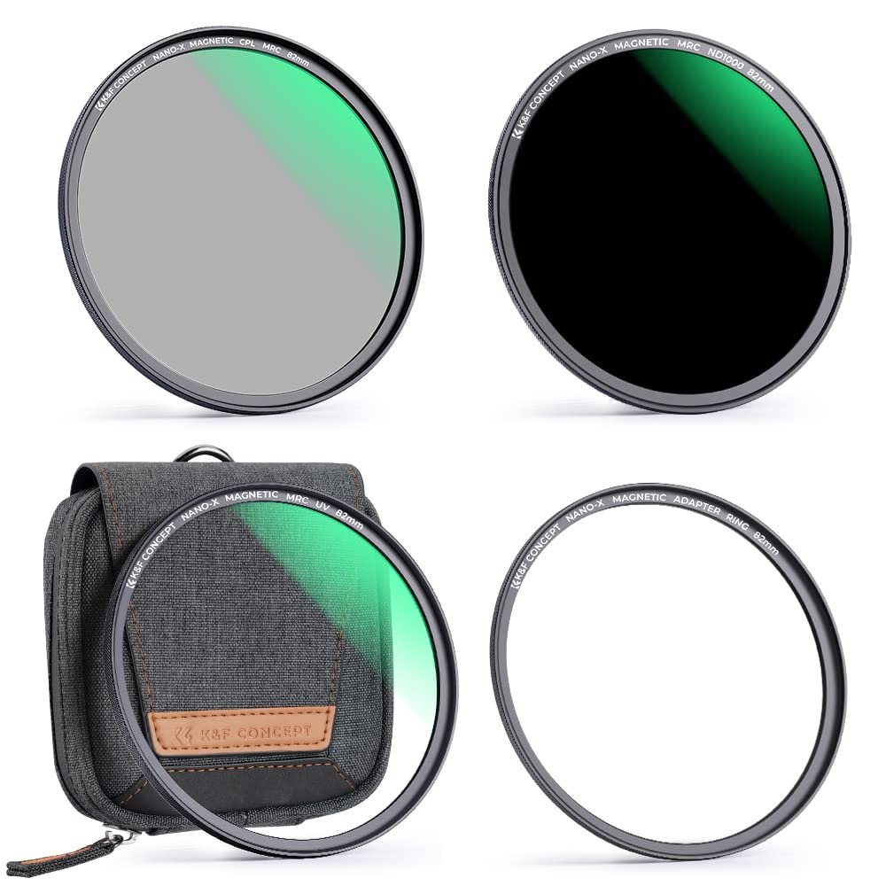 K&F CONCEPT 67mm Magnetic MCUV CPL Fixed ND1000 Magnetic Basic Ring 4-in-1 Lens Filters Kit with 28 Multi-Coatings for Camera Lens (Nano-X Series)