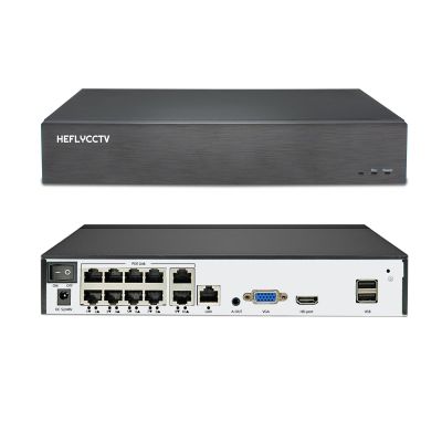 HEFLYCCTV 10 Channel NVR 4K Support 10 x 8MP/6MP/5MP/4MP/2MP/1080P IP Cameras, with 10CH POE Port,10CH Network Video Recorders with AI Motion Detection,Supports up to 8TB HDD (Not Included)