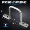 25 Pcs 2 Inch Cable Management D Ring Aluminum Distribution Ring, Sliver view 4