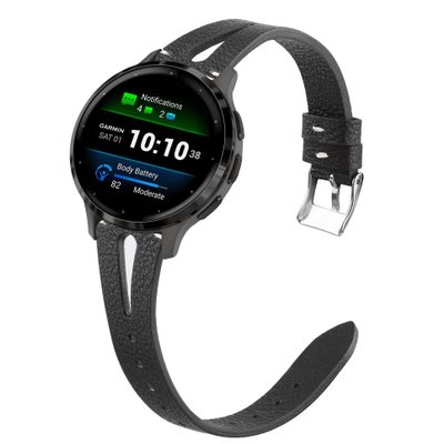 Compatible for Garmin Venu 3S Band, Lamshaw 18mm Quick Release Slim Vintage Leather Strap Replacement Compatible for Garmin Venu 3S 41mm / Venu 2S / Forerunner 265S / Forerunner 255S / 255S Music /