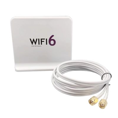 Banyanxin Portable 2.4G 5.8G WiFi 6 Mimo Aerial with 2pcs Cable Indoor Outdoor Dual Band Wireless Antenna with Magnetic Bottom (2M RP SMA Male)