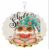 Sunflowers Gnomes Wind Spinner 3D Stainless Steel, 8 in Sun Shape Double Sided Hanging Wind Spinners, Summer Tropical Leaves Watermelon Garden Art Wind Sculpture for Yard Porch Front Door view 1