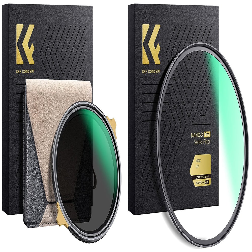 67mm Variable ND2-32 & MCUV Lens Filters Kit (2 Pcs) 1-5 Stops Adjustable ND Filter MCUV Lens Protection Filter