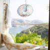 Starfish Gnomes Wind Spinner 3D Stainless Steel, 10 in Sun Shape Double Sided Hanging Wind Spinners, Summer Sandy Beach Ocean Waves Garden Art Wind Sculpture for Yard Porch Front Door view 4