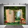 15x10ft Fairy Tale Books Backdrop Once Upon A Time Enchanted Forest Backdrops for Princess Birthday Baby Shower Wedding Party Decorations Magic Book Romantic Story Birthday Backdrop view 1