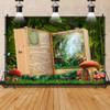 15x10ft Fairy Tale Books Backdrop Once Upon A Time Enchanted Forest Backdrops for Princess Birthday Baby Shower Wedding Party Decorations Magic Book Romantic Story Birthday Backdrop view 2