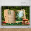 15x10ft Fairy Tale Books Backdrop Once Upon A Time Enchanted Forest Backdrops for Princess Birthday Baby Shower Wedding Party Decorations Magic Book Romantic Story Birthday Backdrop view 4
