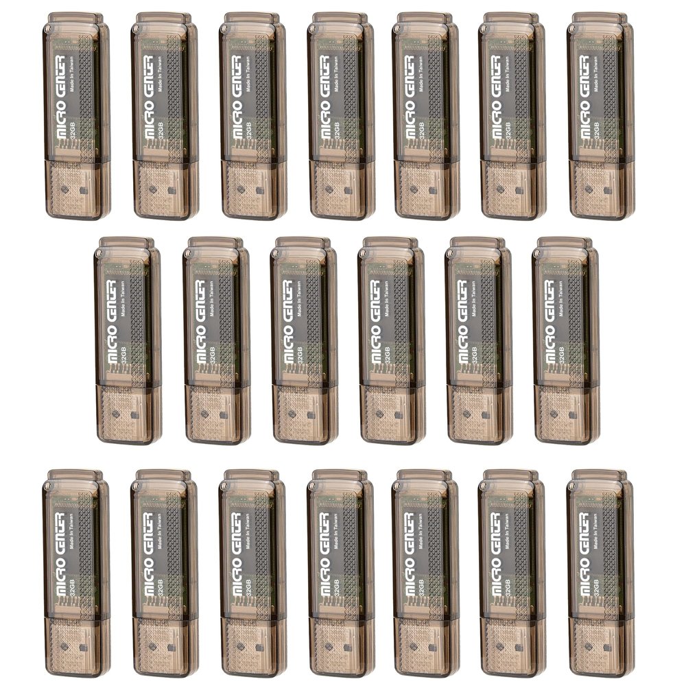 INLAND Micro Center Super Speed 20 Pack 32GB USB 3.0 Flash Drive Memory Stick Thumb Drive Data Storage Jump Drive Bulk, Much Faster Than USB2.0 Flash Drive, Brown