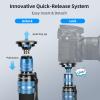 SIRUI AM-404FL Camera Monopod with Feet, 74.8 Inch Aluminum Video Monopod with Removable Base, Slim and Lightweight, Max Load 26.4lbs, 360Panorama Panning, 4-Section for Canon Nikon Sony view 2