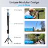 SIRUI AM-404FL Camera Monopod with Feet, 74.8 Inch Aluminum Video Monopod with Removable Base, Slim and Lightweight, Max Load 26.4lbs, 360Panorama Panning, 4-Section for Canon Nikon Sony view 4