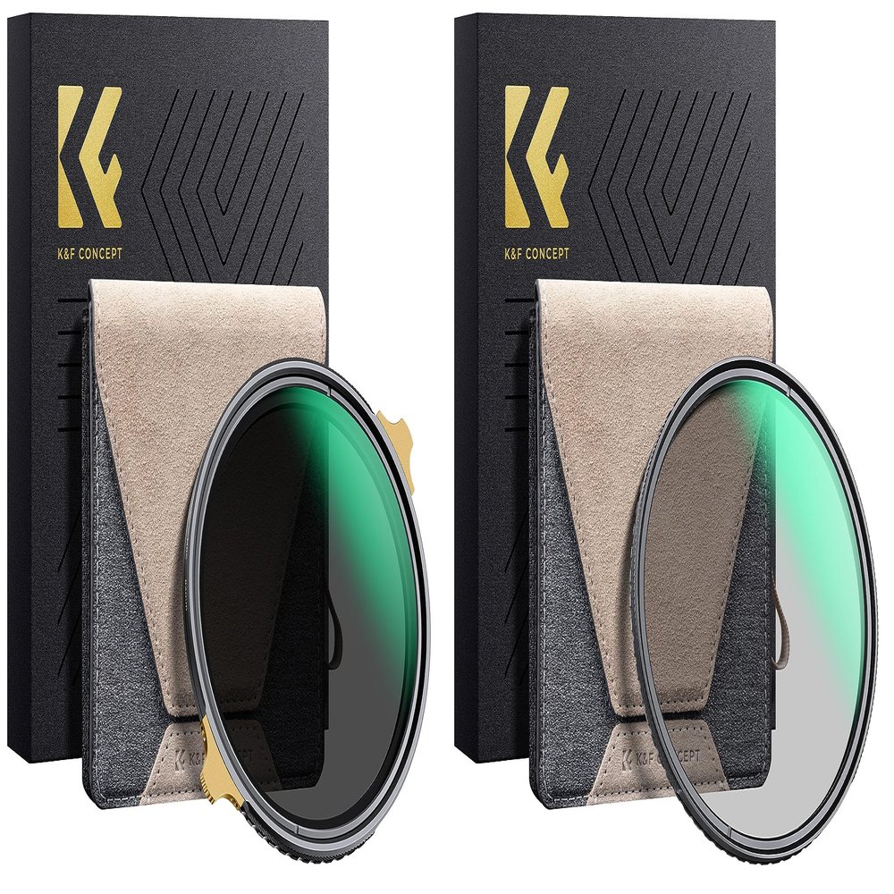 72mm Variable ND2-32 Filter & CPL Lens Filters Kit (2 Pcs) 1-5 Stops Adjustable ND Circular Polarizing Lens Filter