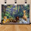 12x8ft Wild Animals Safari Backdrop Jungle Wildlife Zoo Themed Party Decoration Photography Background Wild One Birthday Newborn Baby Party Decorations Supplies Photo Studio Props view 2