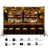 12x8ft Bar Photo Backdrops Wine Cafe Restaurant Drink Shelf Photography Backdrops for Friendsmas Party Urban Club Speakeasy Room Wall Art Photo Backgrounds Videos Photo Backdrop view 3