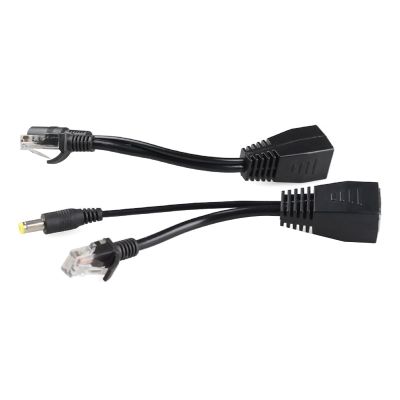 DAGIJIRD 2PCS PoE Injector and PoE Splitter Kit with 5.5x2.1 mm DC Connector RJ45 Power Over Ethernet