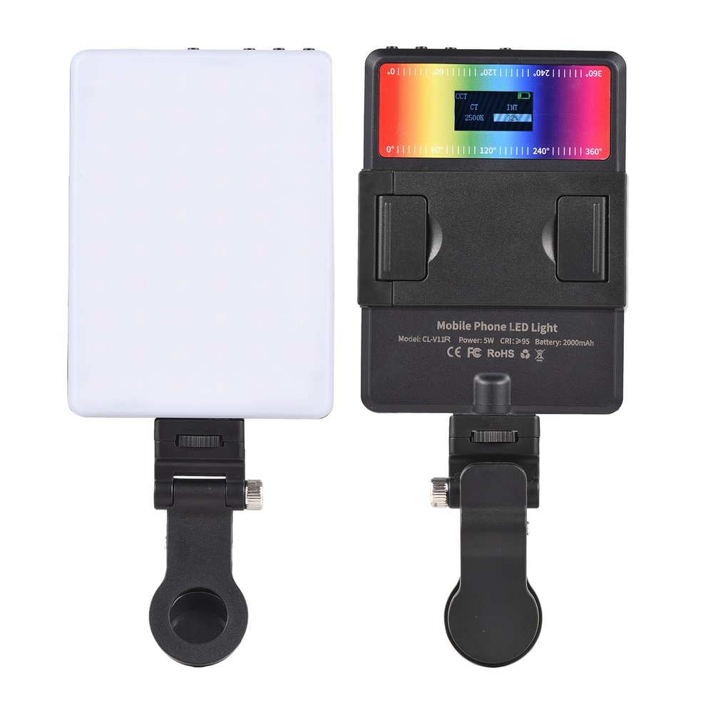 Andoer RGB LED Video Light, Pocket LED Light 2500K-9000K Dimmable with LCD Display, 24 FX Lighting Effects, 1/4" Threaded Holes, 2000mAh Battery for Youtube Video Photography