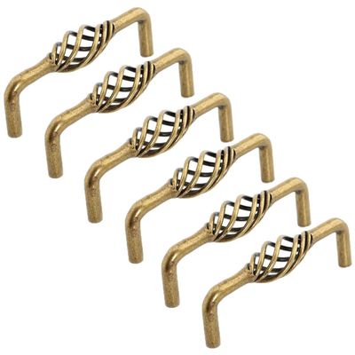 knobs,Tools for Home Improvement Modern Bronze Bird Cage Knob Kitchen Door Cabinet Drawer Pull Handle Bedroom Hardware Pull Knob - 6pcs Single Hole L 72mm) ( Color : Bronze , Size : BHole distance 96m