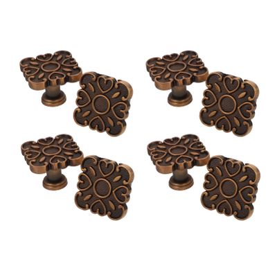 CekoCk knobs,Tools for Home Improvement 10pcs Kitchen Cabinet Knobs Pulls Square Vintage Dresser Drawer Handles Floral Pattern for Furniture Cabinet Cupboard Dresser (Coffee)