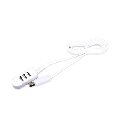 3 Port USB Splitter 3A Charger Converter Char/ging Extension Cable Digital Device Expansion Multi-Port Hub Data Cable Accessories (Color : White 120cm)