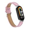 HOPMC Fashion Metal Connector Lychee Grain Leather Strap Replacement Wristbands Strap Compatible for Xiaomi Mi Smart Band 8 /8NFC Not included Tracker  (Pink) view 2