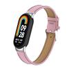 HOPMC Fashion Metal Connector Lychee Grain Leather Strap Replacement Wristbands Strap Compatible for Xiaomi Mi Smart Band 8 /8NFC Not included Tracker  (Pink) view 3