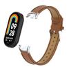 HOPMC Fashion Metal Connector Lychee Grain Leather Strap Replacement Wristbands Strap Compatible for Xiaomi Mi Smart Band 8 /8NFC Not included Tracker  (Brwon) view 1