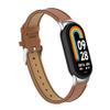 HOPMC Fashion Metal Connector Lychee Grain Leather Strap Replacement Wristbands Strap Compatible for Xiaomi Mi Smart Band 8 /8NFC Not included Tracker  (Brwon) view 2