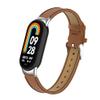 HOPMC Fashion Metal Connector Lychee Grain Leather Strap Replacement Wristbands Strap Compatible for Xiaomi Mi Smart Band 8 /8NFC Not included Tracker  (Brwon) view 3