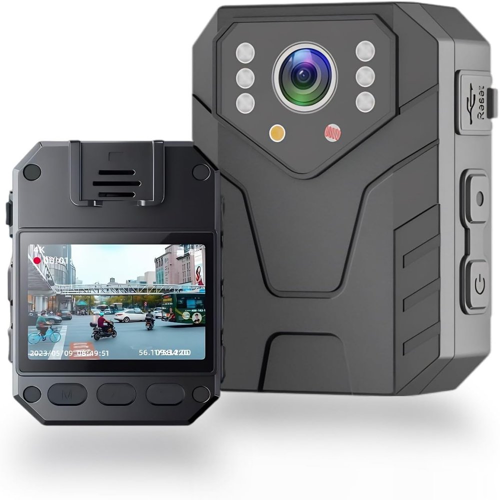 Yoidesu Mini Body Camera with Audio and Video Recording, 4K Body Worn Cam with 180 Rotating Lens, Police Body Cam Wearable Security Cam for Law Enforcement Guard (US)