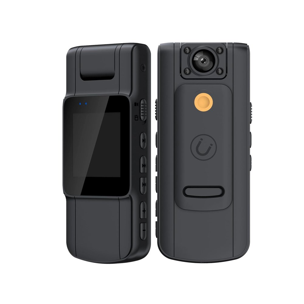 Yoidesu Body Camera Video Recorder, 1080P Wearable Police Body cam with Night Vision, Small Worn Camera with 180 Rotatable Lens and Clip for Law Enforcement Guard