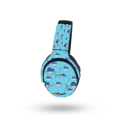 MightySkins Skin Compatible with Skullcandy Crusher ANC 2 - Billfish Stripes | Protective, Durable, and Unique Vinyl Decal wrap Cover | Easy to Apply, Remove, and Change Style