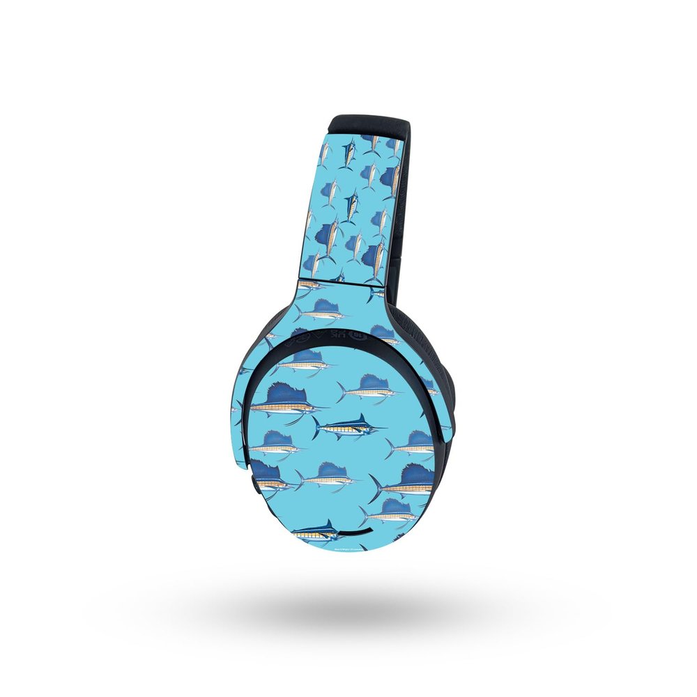 MightySkins Skin Compatible with Skullcandy Crusher ANC 2 - Billfish Stripes | Protective, Durable, and Unique Vinyl Decal wrap Cover | Easy to Apply, Remove, and Change Style