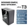 Zalman T3 Micro ATX Case, MATX PC Case with 2 x 120mm Fans Pre-Installed, Full Tempered Glass Side Panel, Compact Mini Tower Gaming Computer Chassis with USB 3.0 view 3