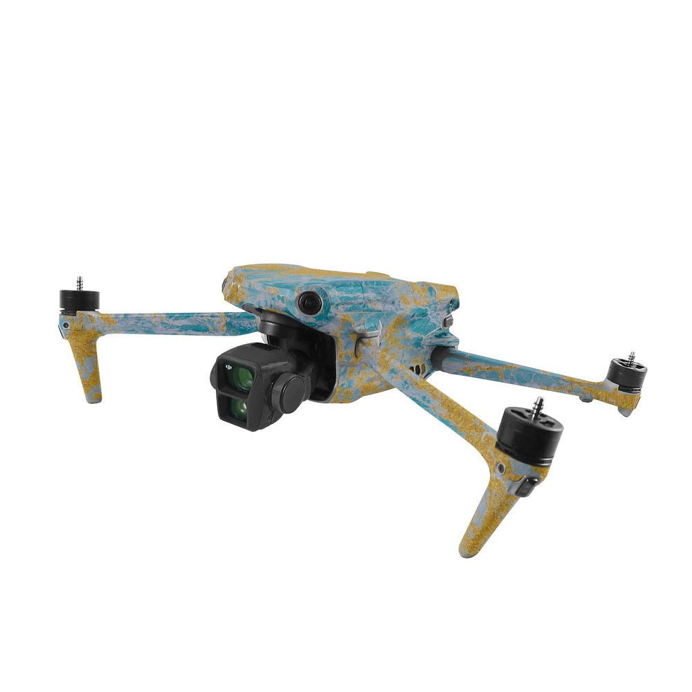 MightySkins Skin Compatible with DJI Air 3 - Ocean Marble | Protective, Durable, and Unique Vinyl Decal wrap Cover | Easy to Apply, Remove, and Change Styles