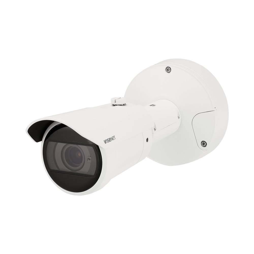Hanwha XNO-C7083R 4MP IR ICR extremeWDR Outdoor Network H.265 PoE Bullet Camera with 2.8~10mm (3.6X) Motorized Varifocal Lens,White/Aluminum + PC