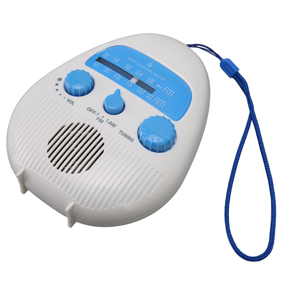 AM FM Shower Radio, Mini Hanging Shower Radio Built in Speaker, Portable Battery Operated Shower Radio Speaker for Bathroom Outdoor Use