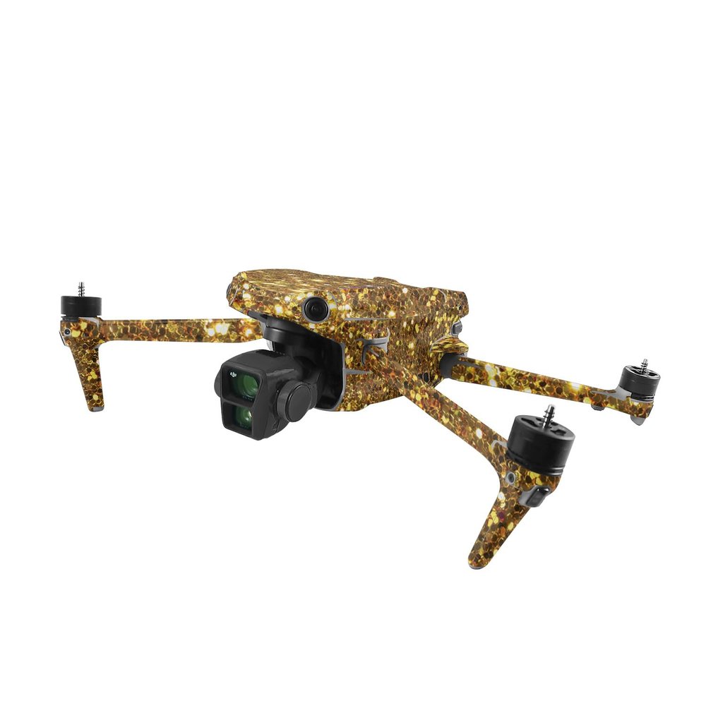 MightySkins Skin Compatible with DJI Air 3 - Gold Dazzle | Protective, Durable, and Unique Vinyl Decal wrap Cover | Easy to Apply, Remove, and Change Styles