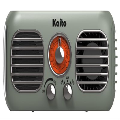 Kaito KA777 Emergency Radio & Portable Fan  AM/FM NOAA Weather Radio and 4,000 mAh Power Bank Rechargeable with Solar Panel and Hand Crank (Gray)