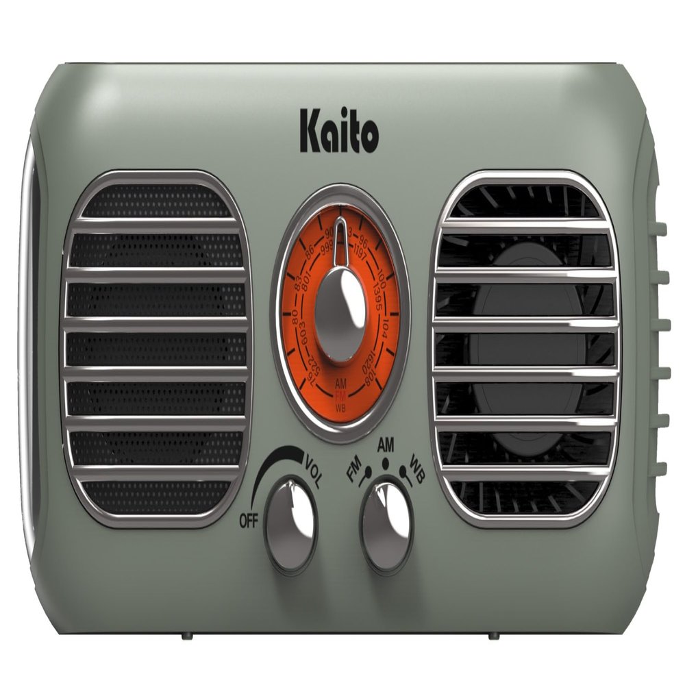 Kaito KA777 Emergency Radio & Portable Fan AM/FM NOAA Weather Radio and 4,000 mAh Power Bank Rechargeable with Solar Panel and Hand Crank (Gray)