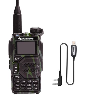 UV-K5 Radio USB-C Charger Dual Band Rechargeable with NOAA Weather Alert AM/FM 5W with Programming Cable