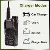 UV-K5 Radio USB-C Charger Dual Band Rechargeable with NOAA Weather Alert AM/FM 5W with Programming Cable view 3